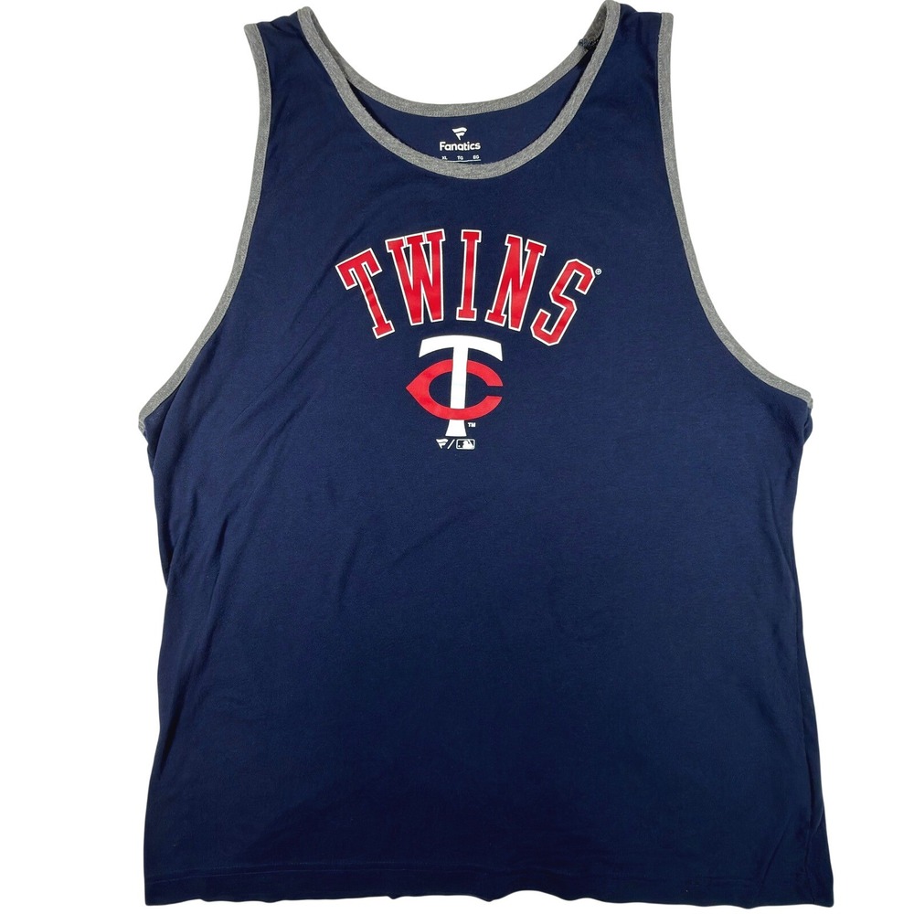 Fanatics Minnesota Twins Tank Top Mens XL Navy Blue Gray Sleeveless MLB Baseball